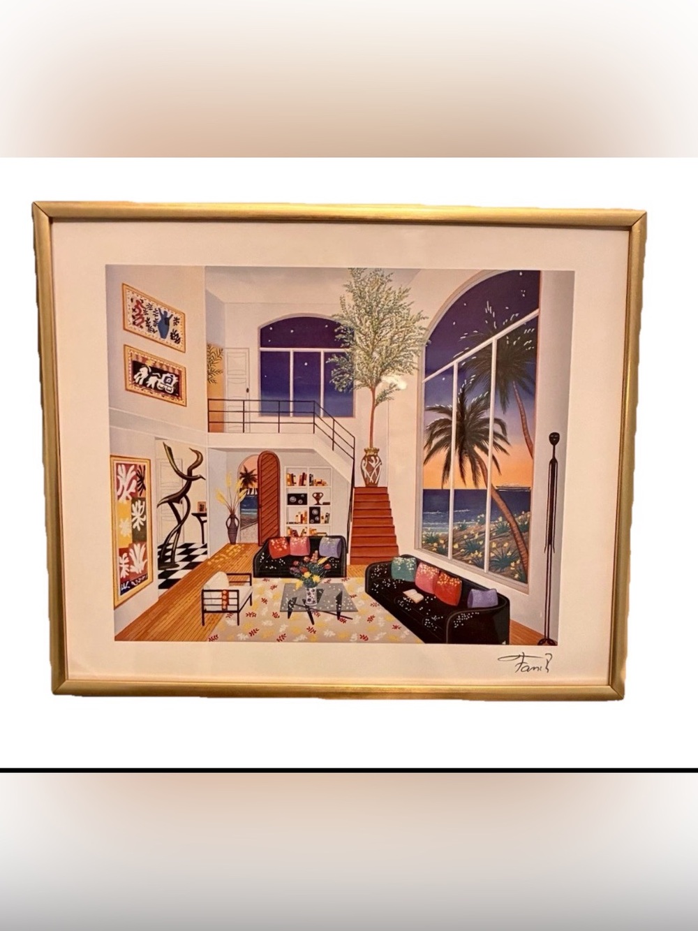 Fanch "Interior with Three Matisse" Signed Framed Seriolithograph 1999